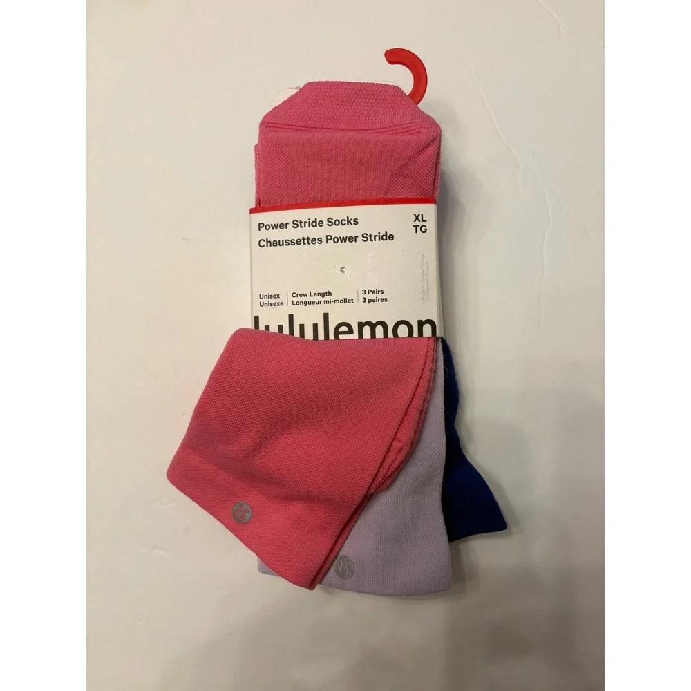 Lululemon Power Stride NWT Unisex Crew Socks 3 Pack XL‎